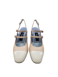Papaya 25 Nude White Slingback (carryover style) - Carel Paris - Liberty Shoes Australia
