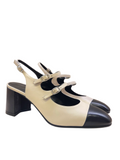Papaya Beige Black Sling Back (carry over style) - Carel Paris - Liberty Shoes Australia