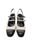 Papaya Beige Black Sling Back (carry over style) - Carel Paris - Liberty Shoes Australia