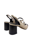 Papaya Beige Black Sling Back (carry over style) - Carel Paris - Liberty Shoes Australia
