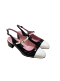 Ischia Black White Sling Back - Carel Paris - Liberty Shoes Australia