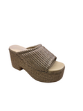 Themoire Taupe Raffia Wedges - Themoire - Liberty Shoes Australia