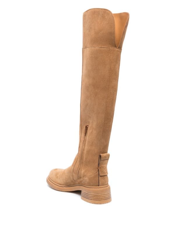 Bonnie Knee-High Tan Suede Boots - SEE BY CHLOE - Liberty Shoes Australia