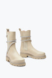 Cleo White Crystal Biker Boots ( carryover style) - Rene Caovilla - Liberty Shoes Australia