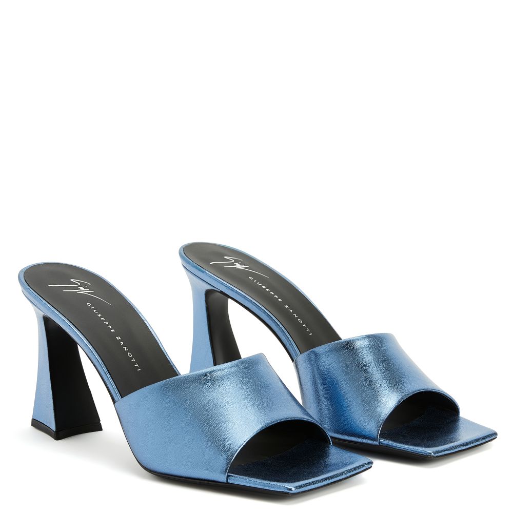 Solhene Blue Mules - GIUSEPPE-ZANOTTI - Liberty Shoes Australia