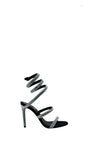 Cleo Black Satin Crystal Strass (carry over style) - Rene Caovilla - Liberty Shoes Australia