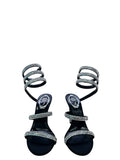 Cleo Black Satin Crystal Strass (carry over style) - Rene Caovilla - Liberty Shoes Australia