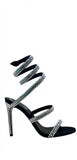 Cleo Black Satin Crystal Strass (carry over style) - Rene Caovilla - Liberty Shoes Australia