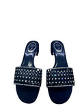 Ginger Navy Strass Slip-On Sandals - Rene Caovilla - Liberty Shoes Australia