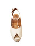 Dylan Ivory Leather Platform Sandals - Clergerie - Liberty Shoes Australia