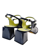 Bercy Navy Patent Leather Sandals - Carel Paris - Liberty Shoes Australia