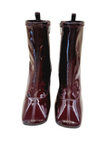 Sr Alicia Burgundy Patent Boots - SERGIO ROSSI - Liberty Shoes Australia