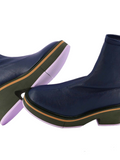 Albane Navy Leather Boots - Clergerie - Liberty Shoes Australia