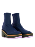 Albane Navy Leather Boots - Clergerie - Liberty Shoes Australia