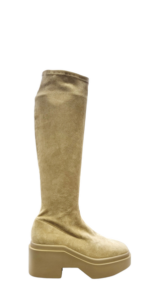 Nova Clergerie Over The Knee Boots Nova Beige Suede Stretch Boots