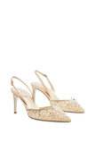 Cinderella Nude Lace Slingback With Crystals (carry over style) - Rene Caovilla - Liberty Shoes Australia