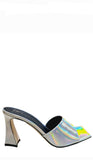 Solhene Silver Holographic Mules - GIUSEPPE-ZANOTTI - Liberty Shoes Australia