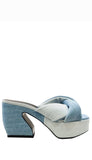 Si Rossi Platform Denim Mules - SERGIO ROSSI - Liberty Shoes Australia