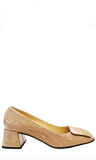 Sr1 Nude Patent Block Heel Pump( carryover style) - Sergio Rossi - Liberty Shoes Australia