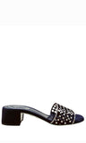 Ginger Navy Strass Slip-On Sandals - Rene Caovilla - Liberty Shoes Australia