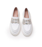 Tokyo White Leather Loafers - Francesca Bellavita - Liberty Shoes Australia