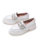 Tokyo White Leather Loafers - Francesca Bellavita - Liberty Shoes Australia