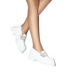 Tokyo White Leather Loafers - Francesca Bellavita - Liberty Shoes Australia