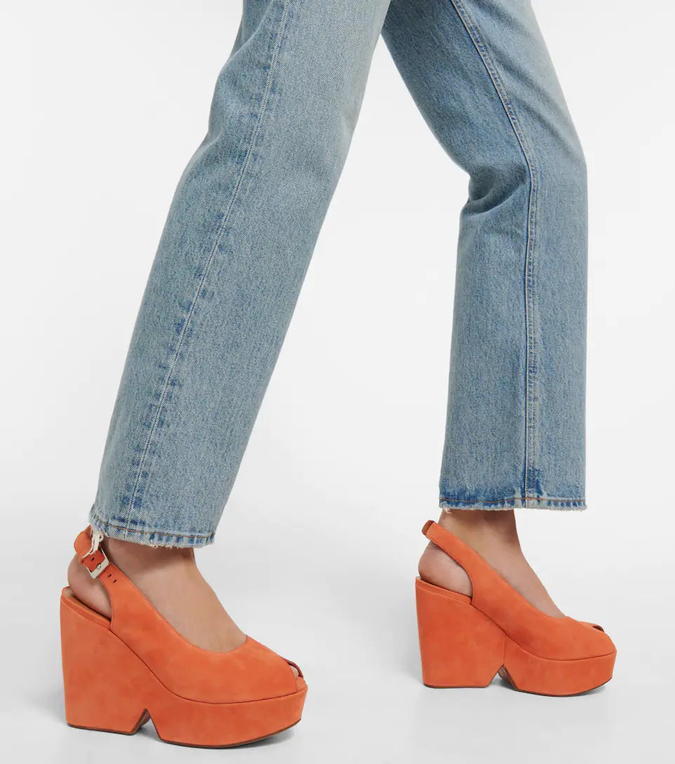 Dylan Orange Suede Sandals - Clergerie - Liberty Shoes Australia
