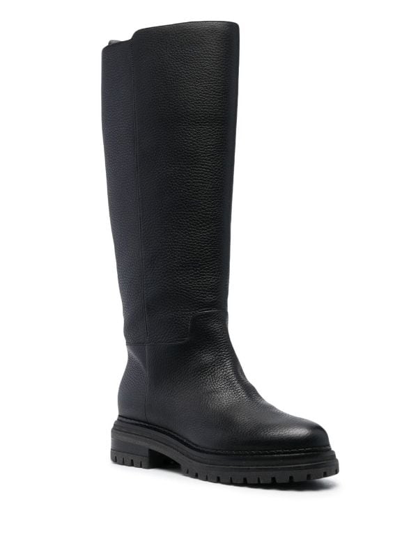 Sr Nora Mat Leather Knee-High Boots - SERGIO ROSSI - Liberty Shoes Australia