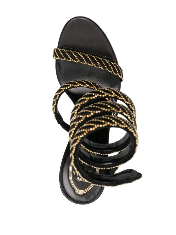 Cleo Braided Embellished Satin Sandals - Rene Caovilla - Liberty Shoes Australia
