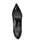 Godiva Mesh Patent Black Pump - SERGIO ROSSI - Liberty Shoes Australia