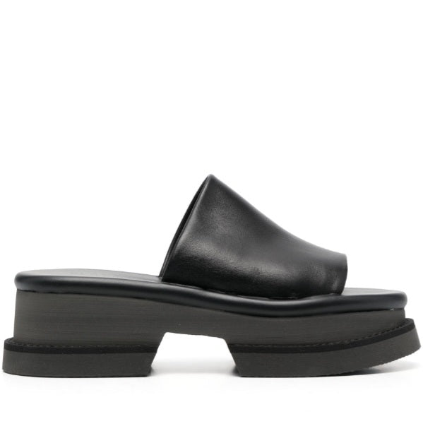 Faith Black Leather Mules - SERGIO ROSSI - Liberty Shoes Australia