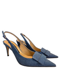 SR1 Denim Sling Back 075  Heels