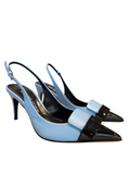 SR1 075 Blue/Black Two Toned Sling Back Heels