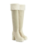 Feridha Ivory 70mm Knee-High Boots - GIUSEPPE-ZANOTTI - Liberty Shoes Australia
