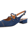 Peche Denim Sling-Back.