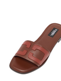 Basilia Brown Slip-On Mules