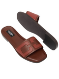 Basilia Brown Slip-On Mules