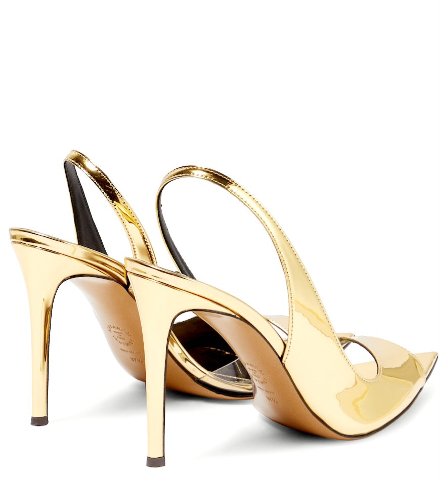 Meta Gold Metallic Sandals - Alexandre Vauthier - Liberty Shoes Australia