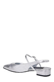 Oceano Silver Leather Sling-Back