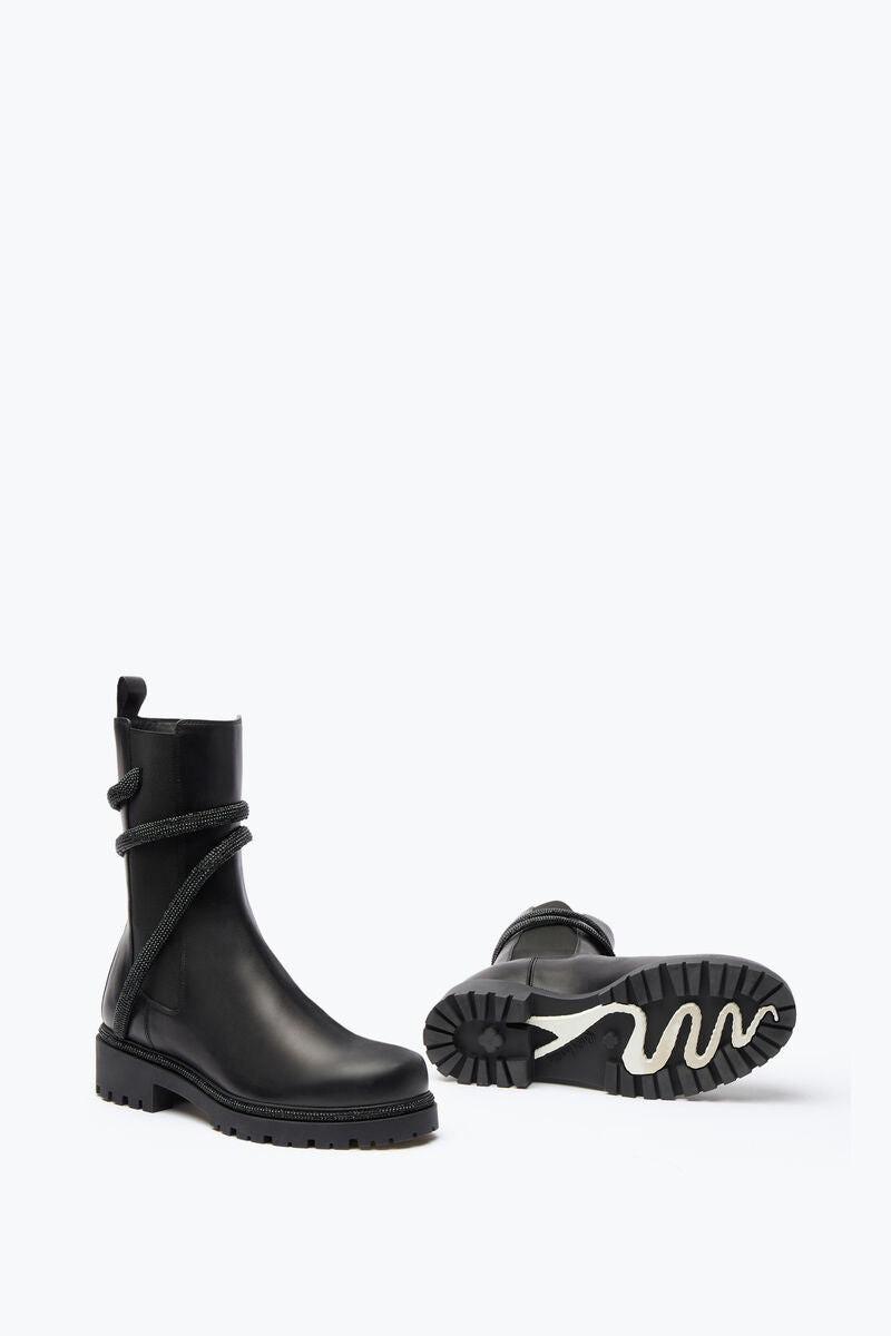 Cleo Black Crystal Boots( carryover style) - Rene Caovilla - Liberty Shoes Australia