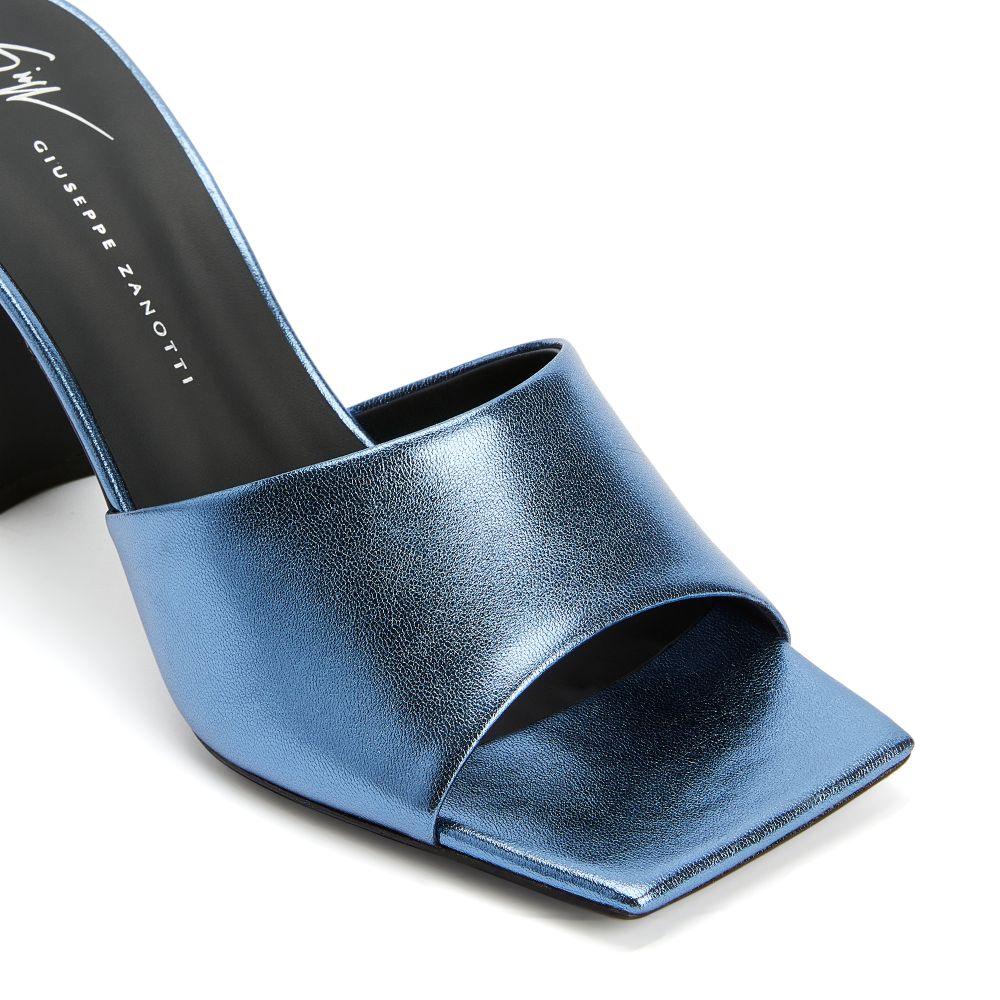 Solhene Blue Mules - GIUSEPPE-ZANOTTI - Liberty Shoes Australia