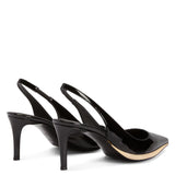 Virgyn Patent Black Slingback Sandals - GIUSEPPE-ZANOTTI - Liberty Shoes Australia