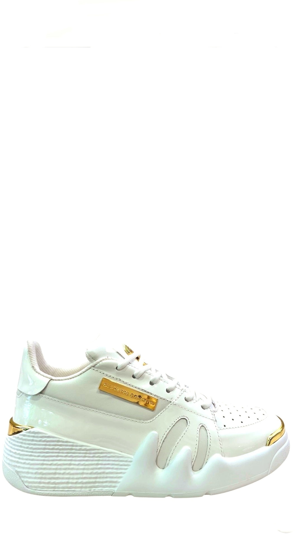 Talon White Patent Platform Sneaker (carryover style) - Giuseppe Zanotti - Liberty Shoes Australia