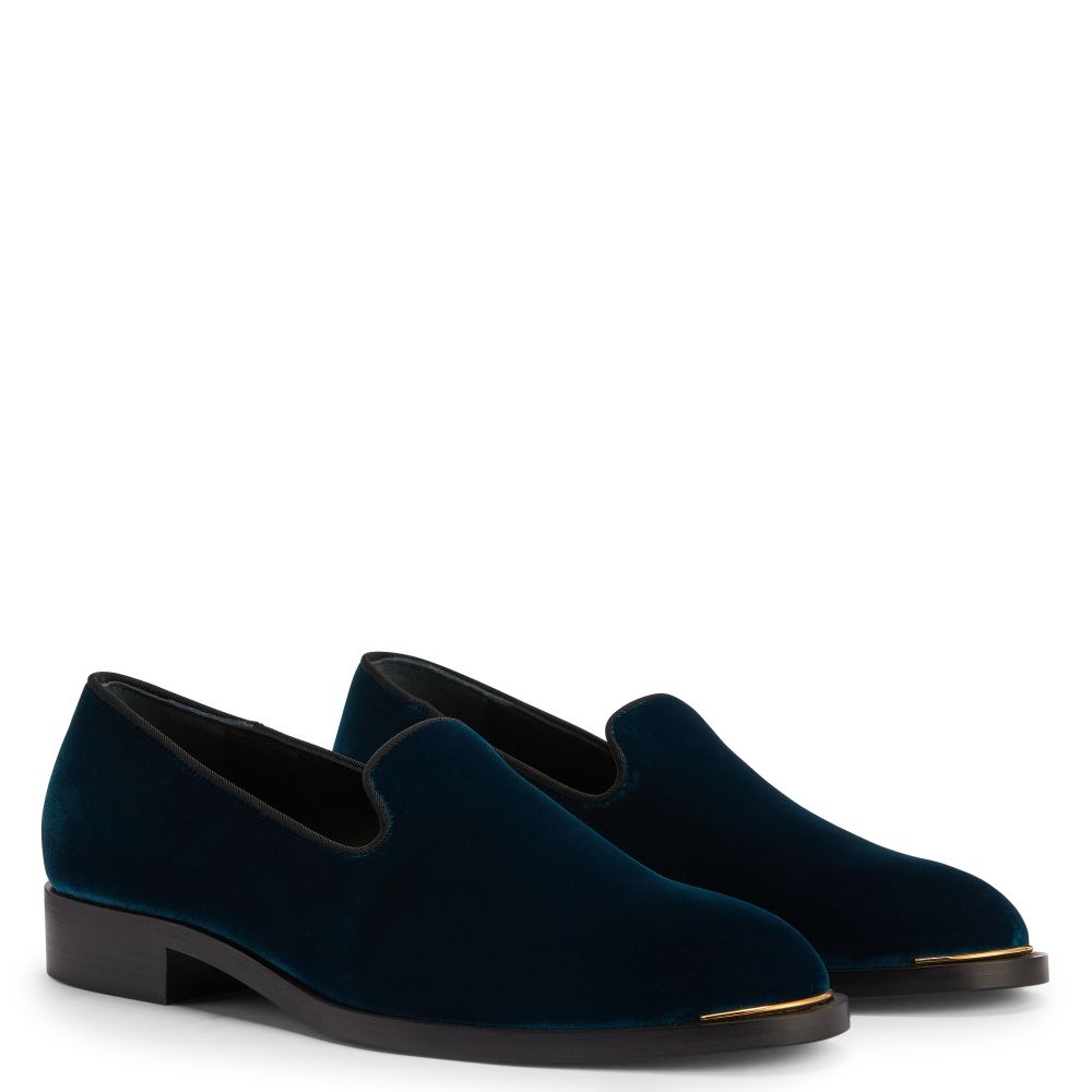 Lyidia Teal Velvet Loafers - GIUSEPPE-ZANOTTI - Liberty Shoes Australia