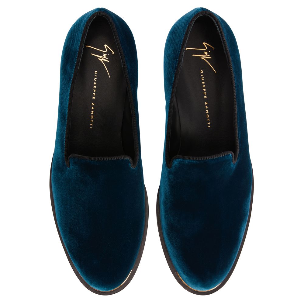 Lyidia Teal Velvet Loafers - GIUSEPPE-ZANOTTI - Liberty Shoes Australia