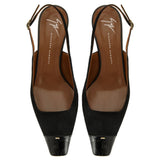 Brenda Black Croco Sling-Back Pump - GIUSEPPE-ZANOTTI - Liberty Shoes Australia