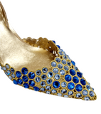 Vega Blue Crystral Sling-Back Sandals - Rene Caovilla - Liberty Shoes Australia