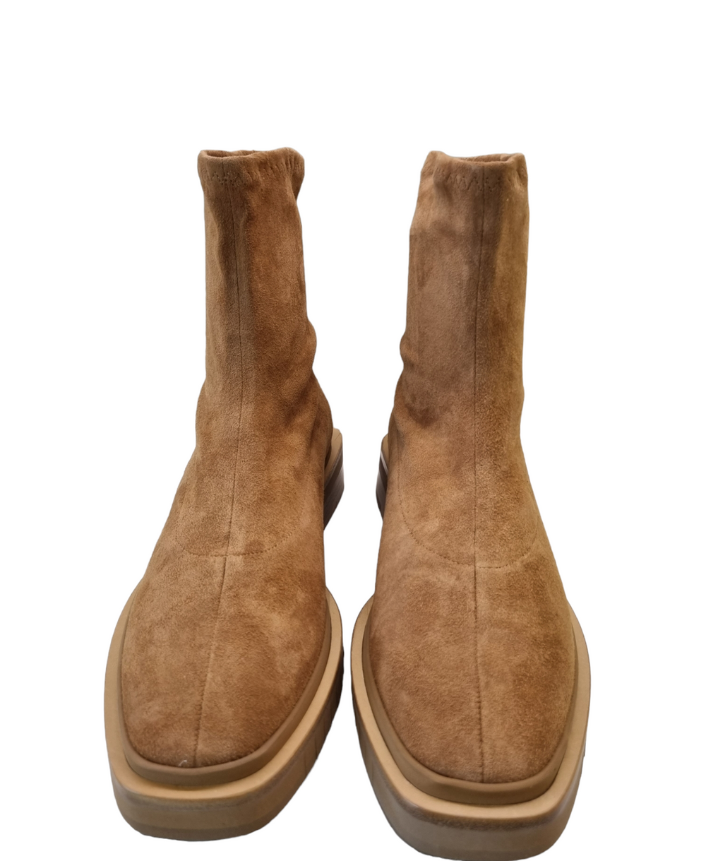 Bailey Tan Stretch Suede Boots - Clergerie - Liberty Shoes Australia