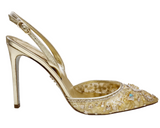 Aretha Gold Slingback With Crystals - Rene Caovilla - Liberty Shoes Australia
